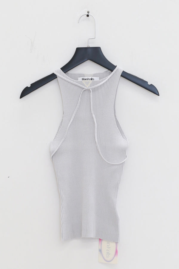 NAN KNITS Ribbed Vest Series NAN-N24SSVE10-QH Light Gray PNK4